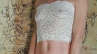 Flash in white lace