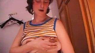 Hairy MILF with hot saggy tits fucked