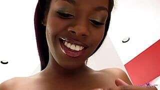 Her Tight Ebony Pussy Is Ready to Be Ruined by a Long White Cock