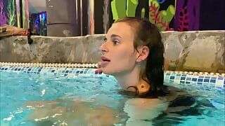 I swim in the common pool and show pussy