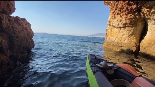 I was horny and we stopped kayaking in a cave to fuck