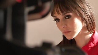 Lesbian famous trio with brunettes and ebony