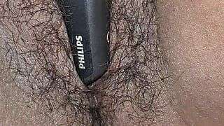 Masturbation with trimmer