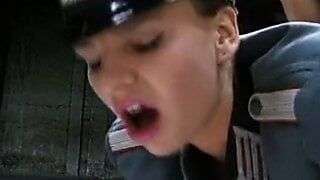 Nazi Squeezes the Confession out with Her Pussy and Ass