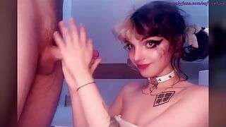 Petite Goth Teen Gets Throat Fucked Hard. Extra Sloppy BJ!