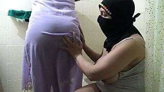 Real Hot Moroccan Lesbians Having Sex In The Bathroom