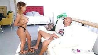 Super-small babe Munequita shows her petite body around the streets of Barcelona