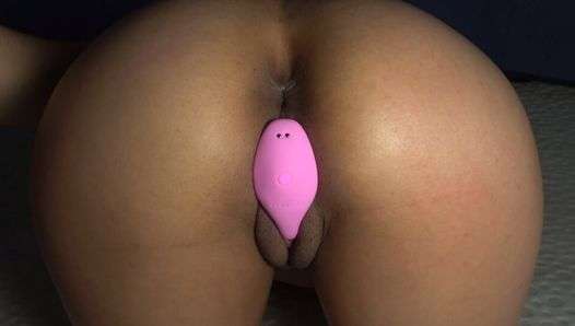 Using the new clitoral and G-spot vibrator from HoneyPlayBox. Was so horny, i cum three times