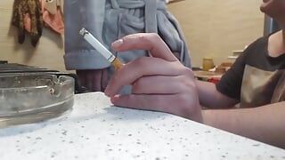 Went for a Smoke and Got a Super Blowjob with Cum in Mouth