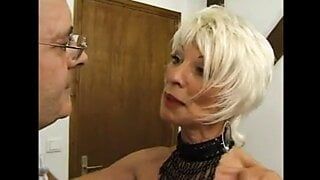 FRENCH MATURE 26 hairy step mom milf and a old man