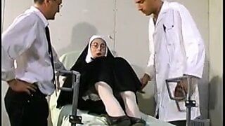 French nun fucked and facialized with weird anal insertions