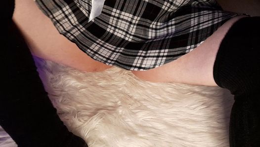 Mini skirt panty tease flashing knickers