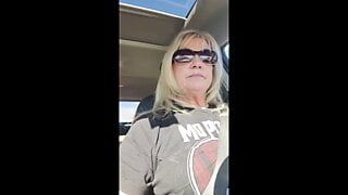 Solo – White Hot Sexy Grandma in her car