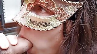 Incredible horny wife sucks cock and spreads asshole