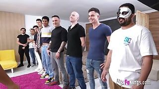 Lana comes in REAL HARD with a gangbang with 9 dudes!!!