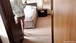 “Peek and hide” in the closet when you share a hotel room with your stepmom who is getting ready for her first anal