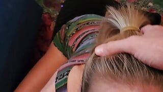 Cheating Hotwife give Daddy a POV sloppy deep throat blowjob while her husband is at work!