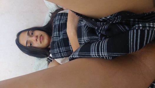 18-year-old teen Latina getting broken into by a hand in her pussy