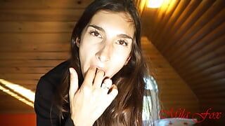 A2M. Ass to mouth! i drink cum out of my ass! Lisichka Mila Fox