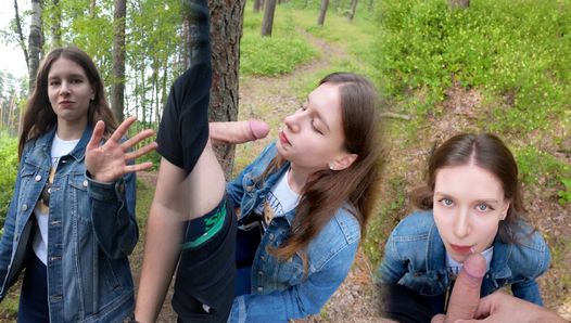 I Went for a Walk After Fucking at Home and Decided to Suck Him off Again and Swallow Cum Outdoors