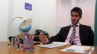 Intense office sex makes the mature blonde orgasmic as she rides her bosses dick