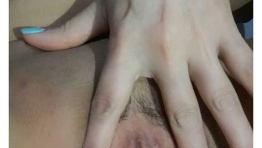 Knowing and caressing my hairy pussy