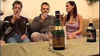 mature couple with young couple exchange