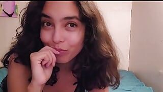 Woman in lingerie masturbates hot