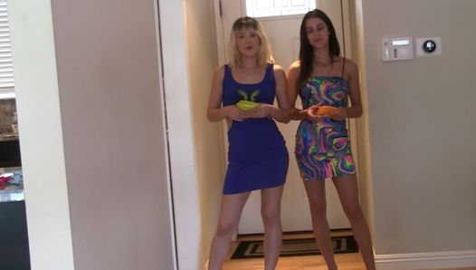 A hot lesbian sex game with great pussy licking at the end