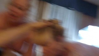 2 Blonde cougars work over a massive cock pt3 (HoneyButter and Tori J)