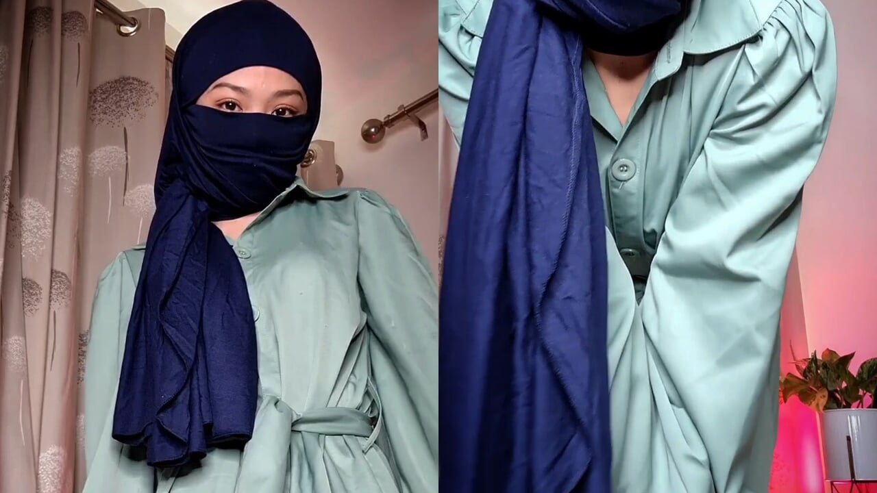 A cute muslim girl doing porn.