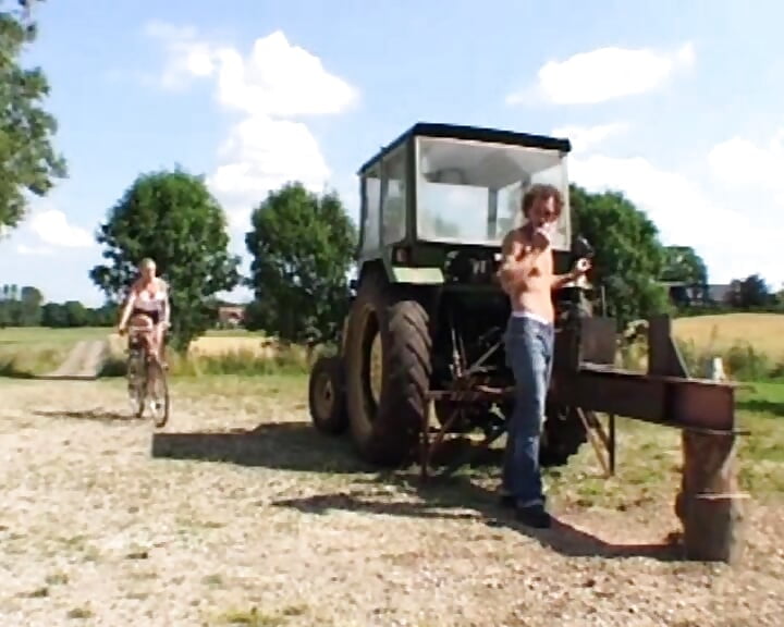 Big boobed blonde French whore fucked hard on the farm