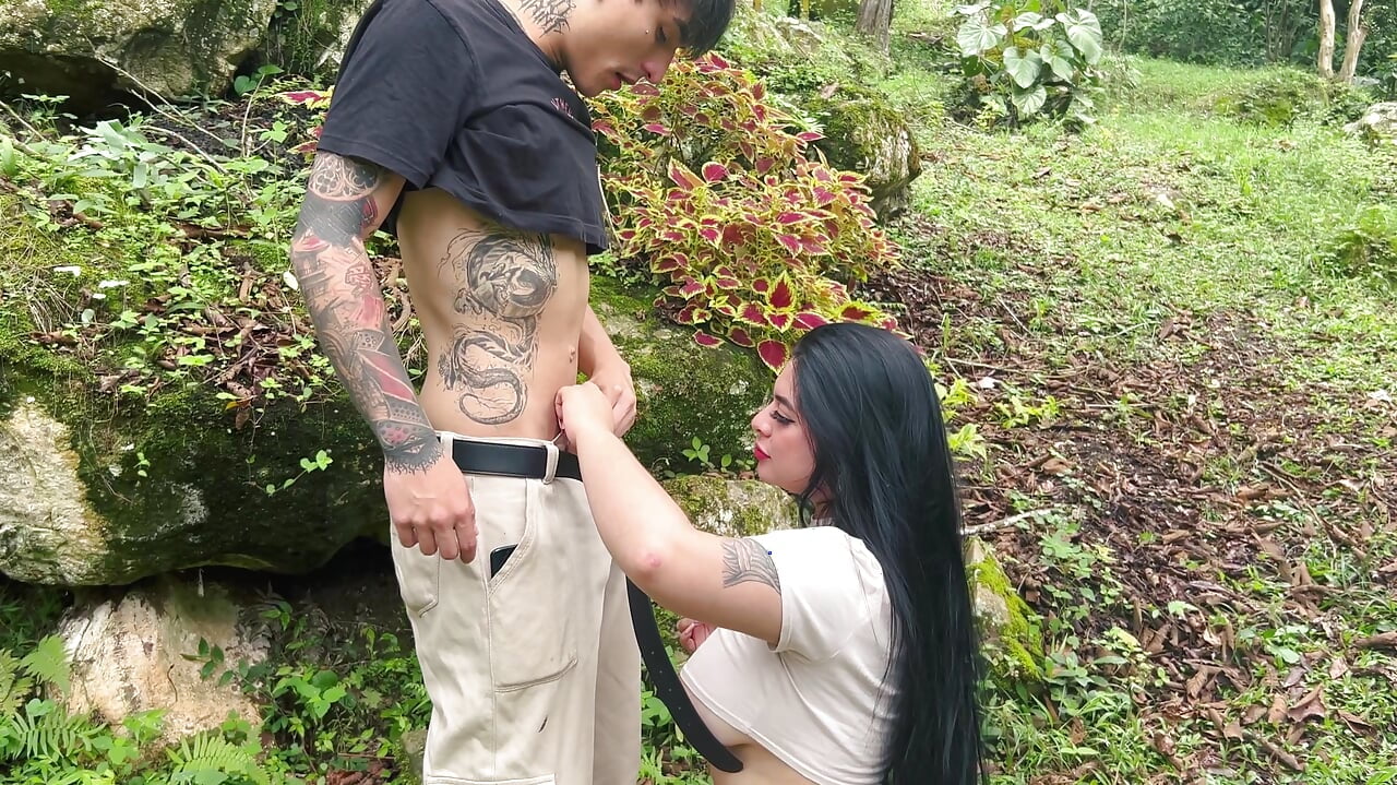 I go for a walk with my stepson we end up fucking until we cum together