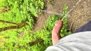 Outdoor pissing with foreskin hard  DICK