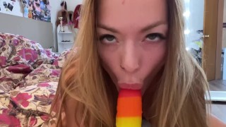 beauty fucks herself with a dildo