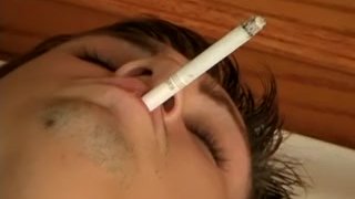 Hot Stud Joshua Smokes And Strokes His Swelling Boner