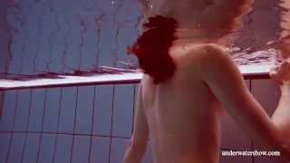 Martina gorgeous redhead teenie big tits swimming