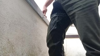 peeing in my pants watching from the balcony
