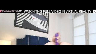 Solo girl,Lorin masturbates at home with har favorite purple toy in VR.